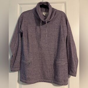 Chico's Purple Cowl Neck Sweater with Relaxed Fit